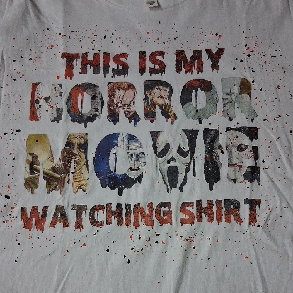 Bella Canvas White Horror Movie Graphic Tee